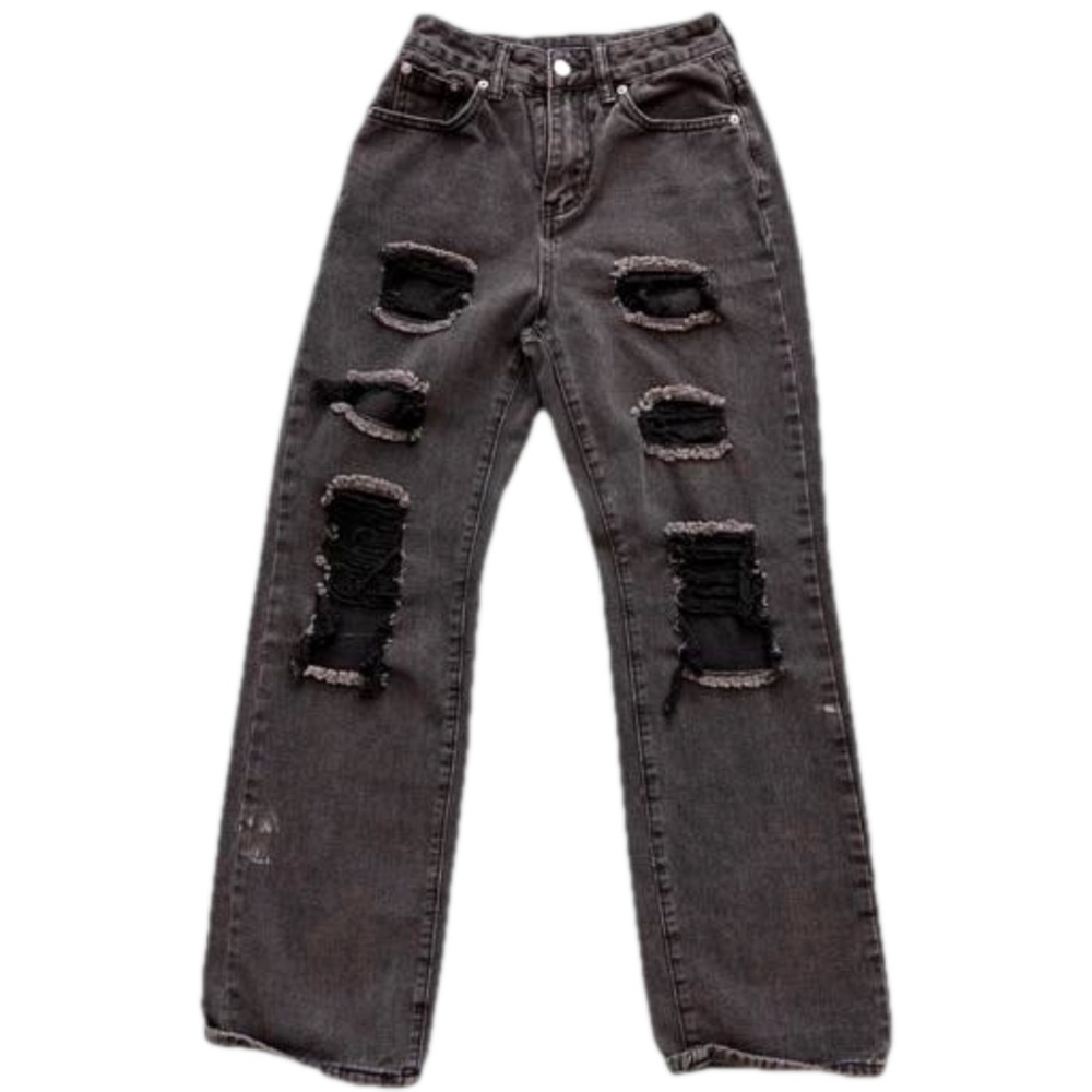 Fashion Ripped Black Jeans